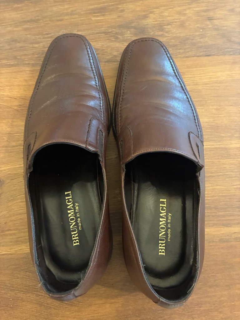 Bruno Magli Men's Dark Brown Leather Slip-Ons 9.5 Like New